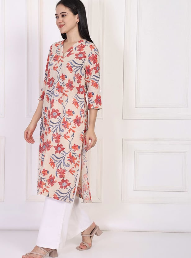 W Floral Print Straight Kurta