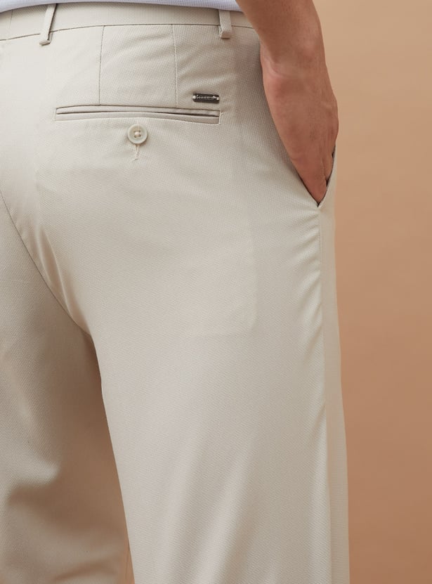 CODE Textured Slim Tapered Formal Trousers