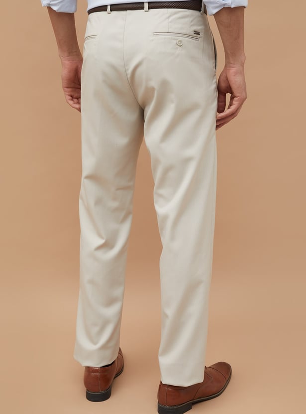 CODE Textured Slim Tapered Formal Trousers