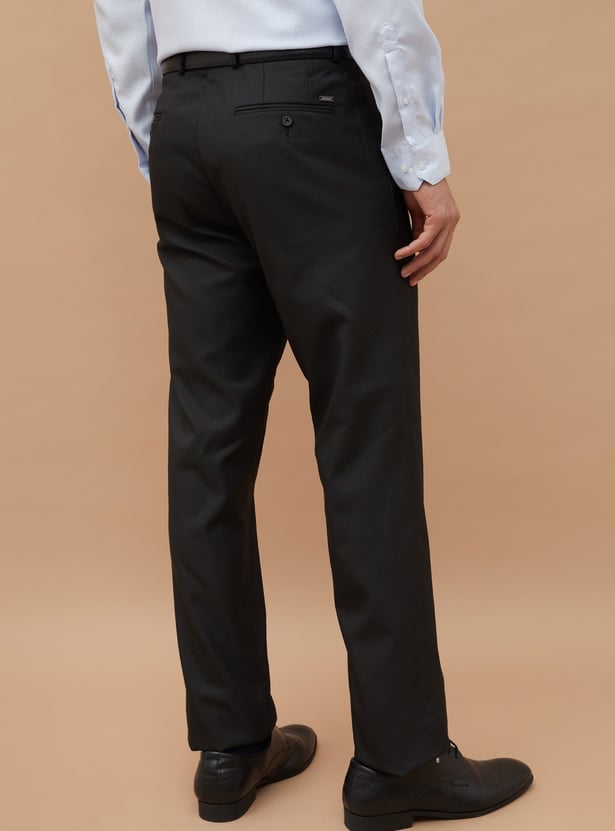 CODE Textured Slim Tapered Formal Trousers