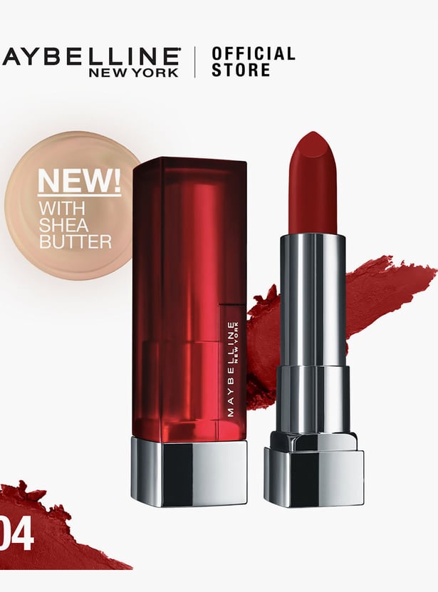 MAYBELLINE NEW YORK Color Sensational Creamy Matte Lipstick - 604 Moody Crimson - 3.9g