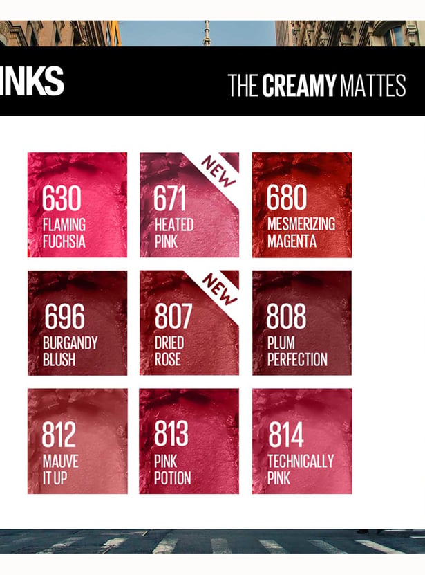 MAYBELLINE NEW YORK Color Sensational Creamy Matte Lipstick - 604 Moody Crimson - 3.9g