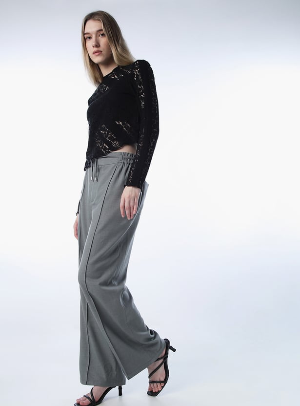 ONLY Pin Tuck Wide Leg Trousers