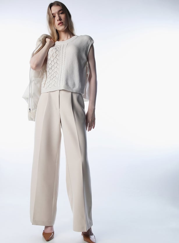 ONLY Pleated Flared Trousers