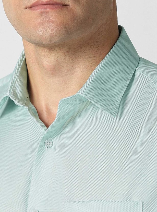 VAN HEUSEN Textured Regular Fit Formal Shirt