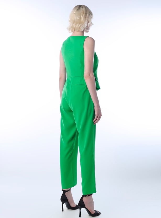 ONLY Solid Wrap Design Sleeveless Jumpsuit
