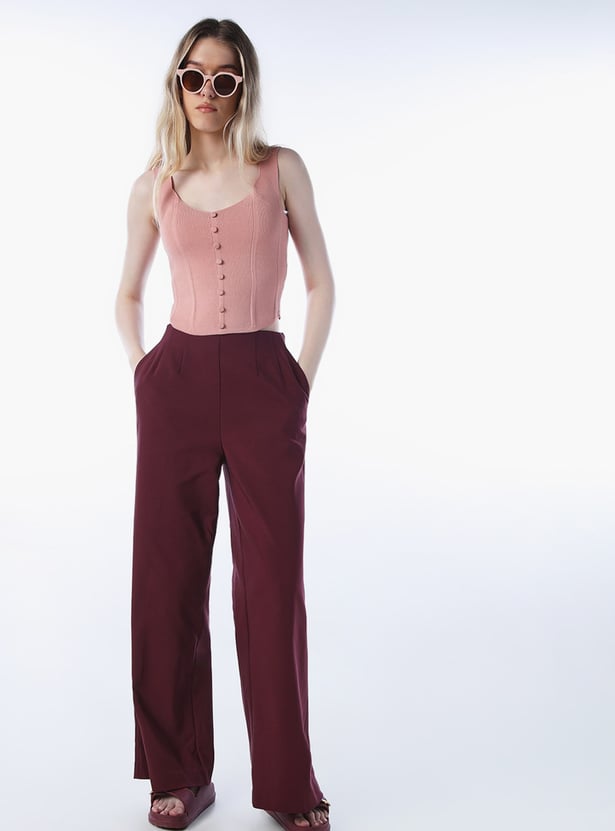 ONLY Solid Wide Leg Trousers