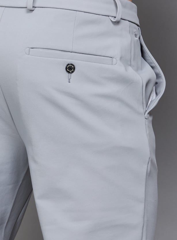 LOUIS PHILIPPE Solid Slim Tapered Formal Trousers