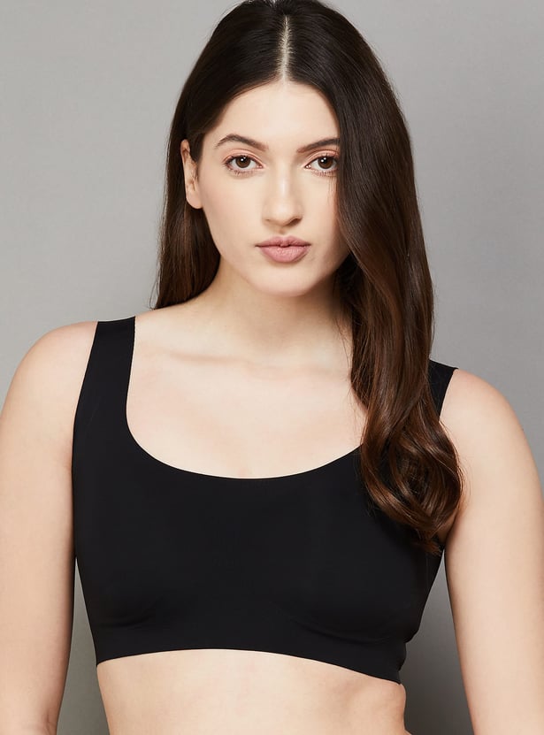 JOCKEY Solid Padded Non-Wired Sports Bra