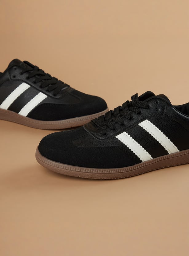 GINGER Striped Lace-Up Sneakers