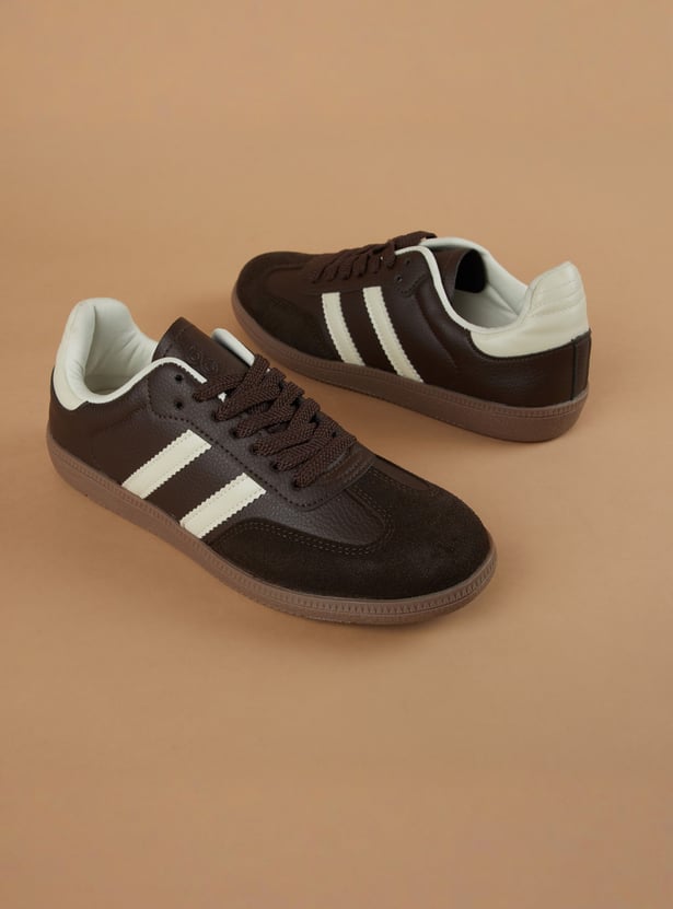 GINGER Striped Lace-Up Sneakers