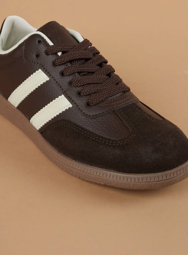 GINGER Striped Lace-Up Sneakers