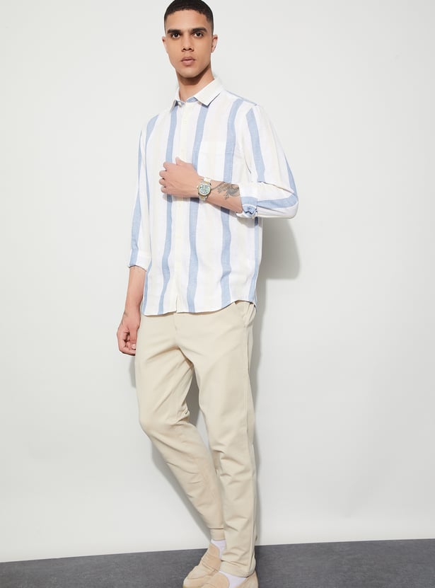 CODE Solid Slim Tapered Trousers