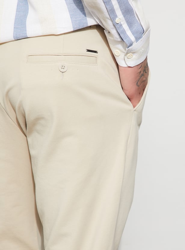 CODE Solid Slim Tapered Trousers