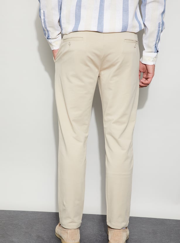 CODE Solid Slim Tapered Trousers