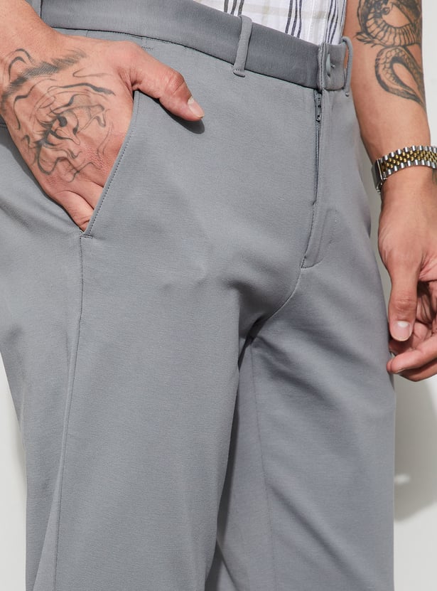 CODE Solid Slim Tapered Trousers