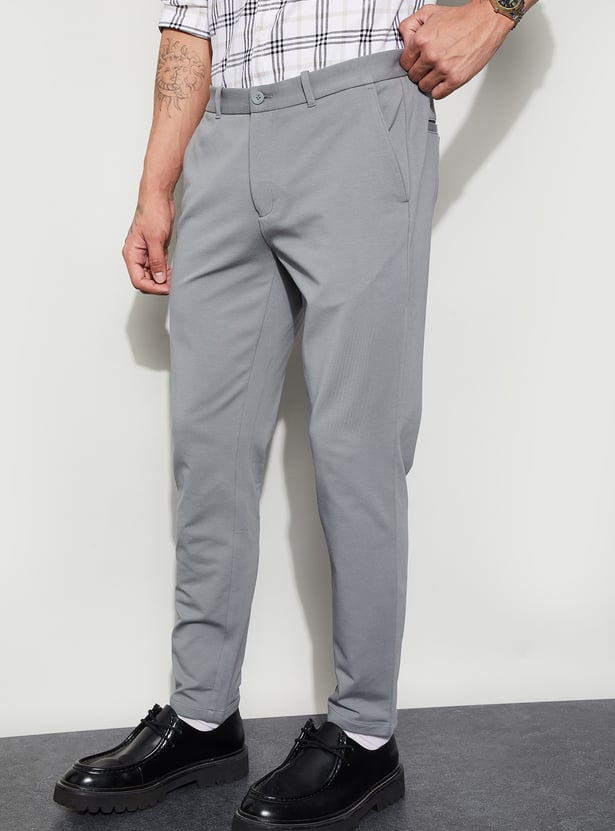 CODE Solid Slim Tapered Trousers