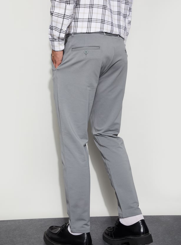 CODE Solid Slim Tapered Trousers