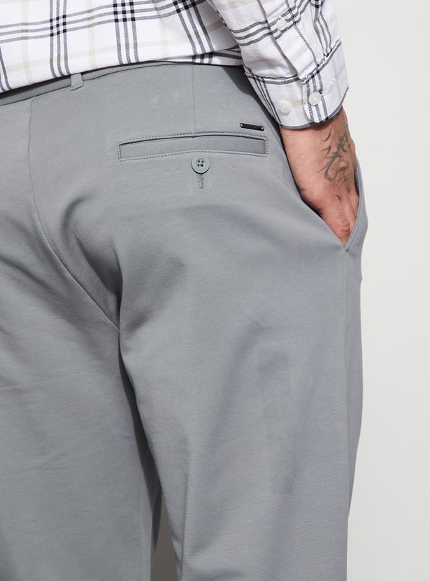 CODE Solid Slim Tapered Trousers