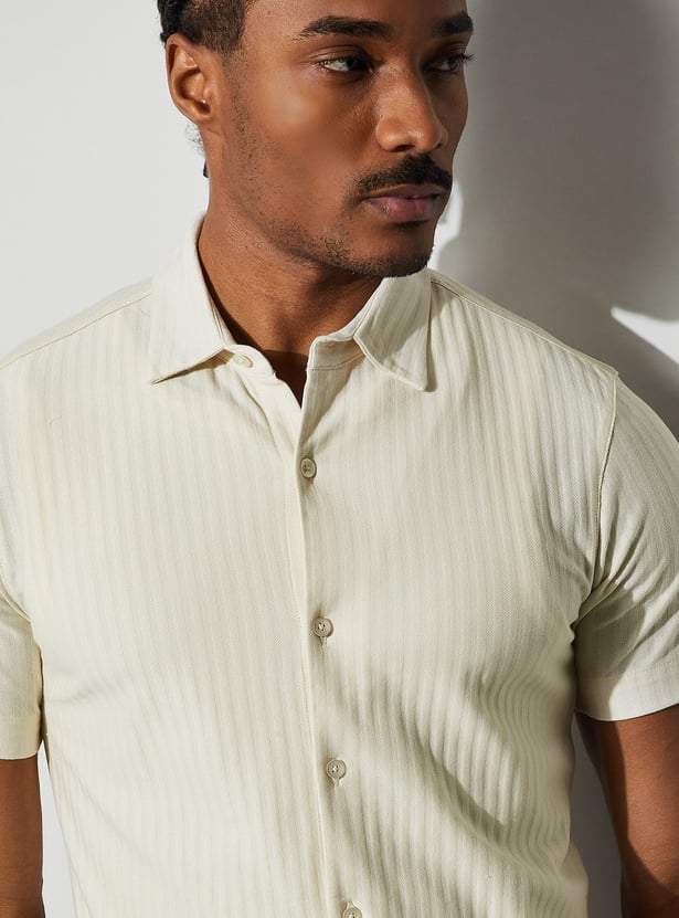 BOSSINI Textured Regular Fit Shirt