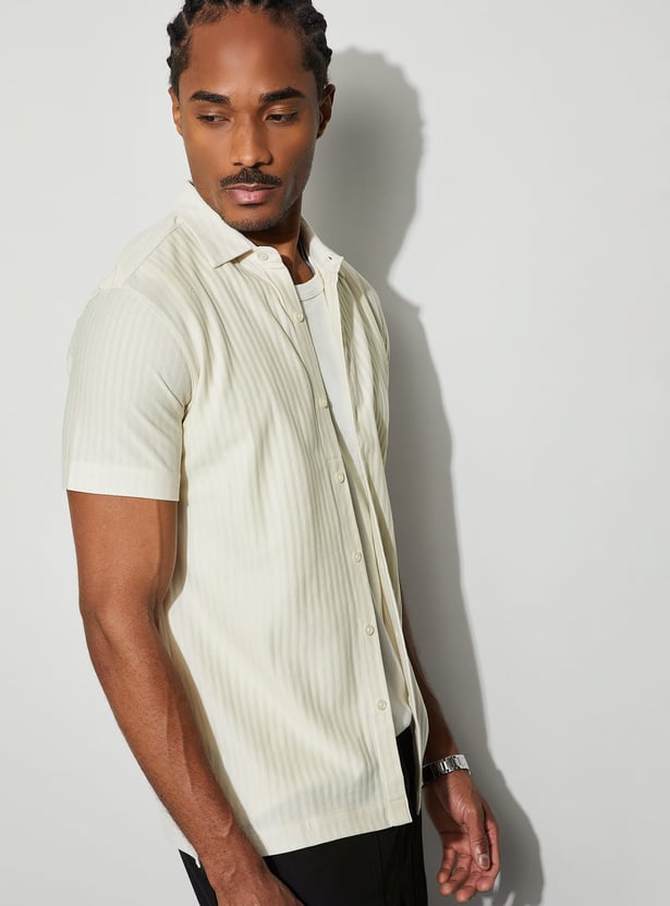 BOSSINI Textured Regular Fit Shirt