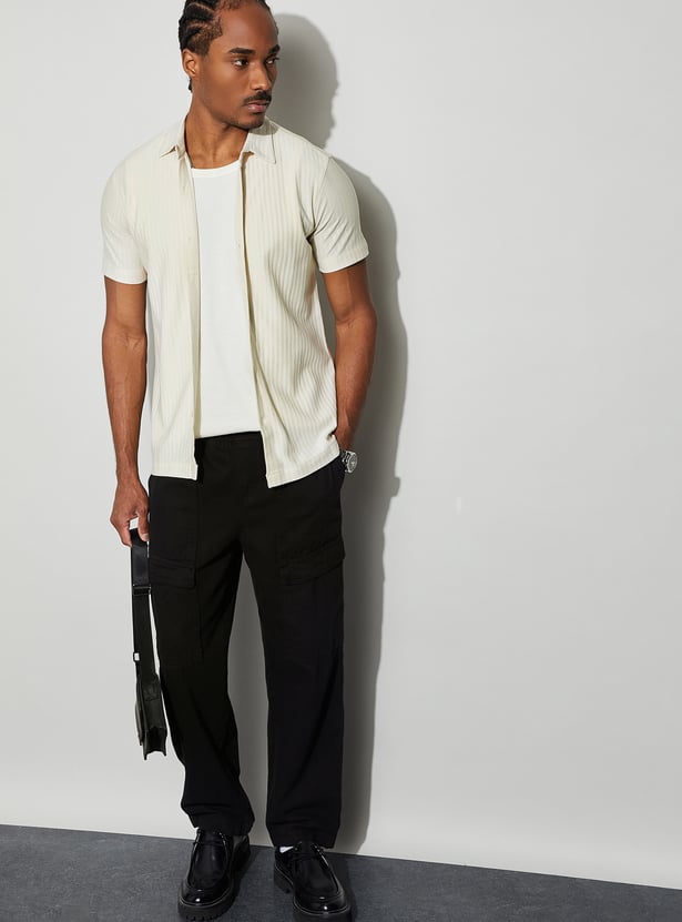 BOSSINI Textured Regular Fit Shirt