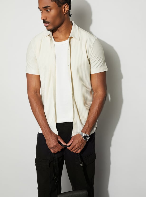 BOSSINI Textured Regular Fit Shirt