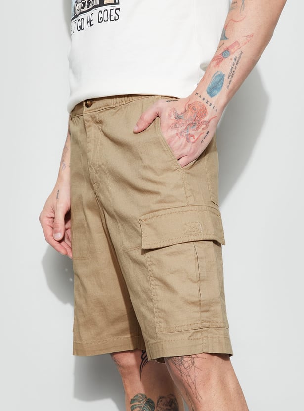 FAME FOREVER Solid Cargo Shorts