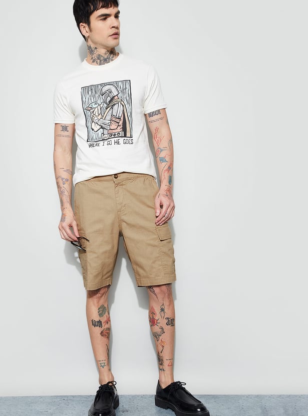 FAME FOREVER Solid Cargo Shorts