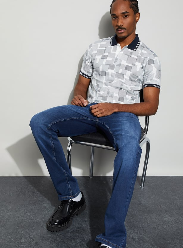 BOSSINI Graphic Print Polo T-shirt