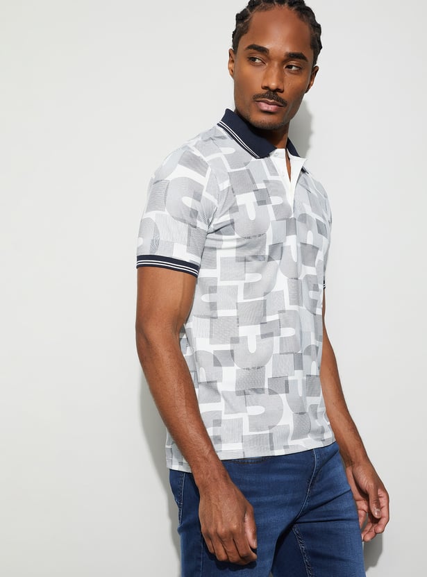 BOSSINI Graphic Print Polo T-shirt