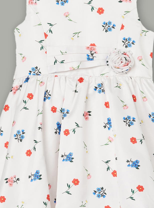 FAME FOREVER Girls Floral Print Fit and Flare Dress