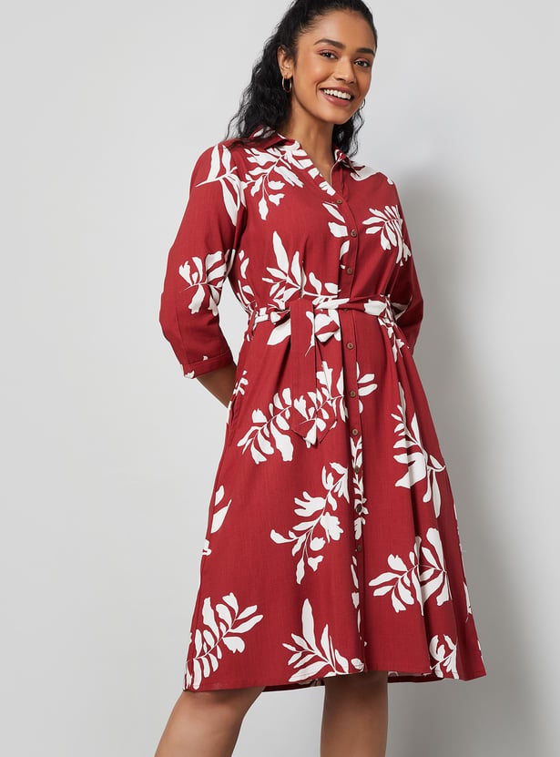 COLOUR ME Printed Shirt Dress