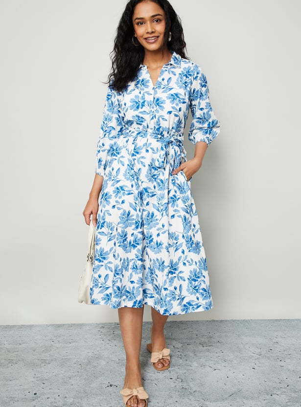 COLOUR ME Floral Print Midi Dress
