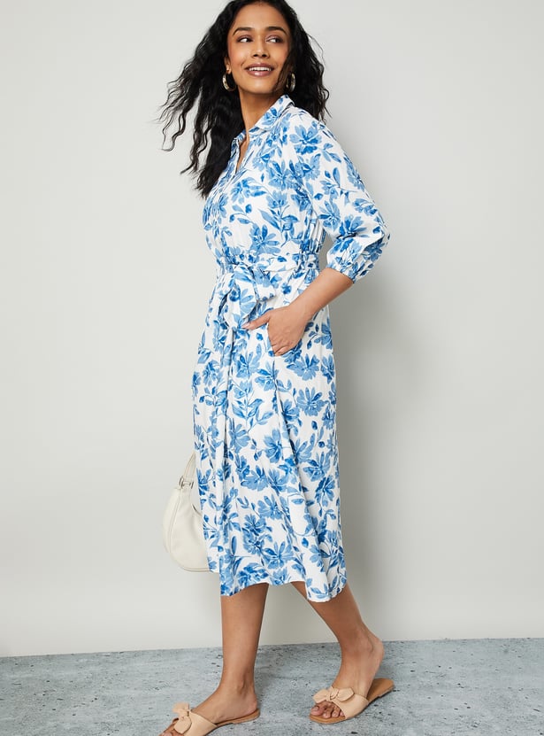 COLOUR ME Floral Print Midi Dress