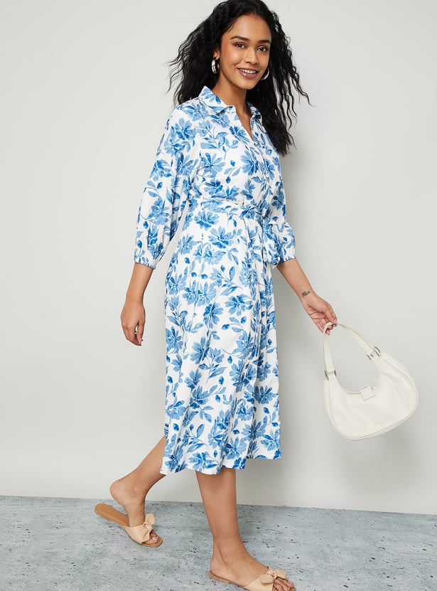 COLOUR ME Floral Print Midi Dress