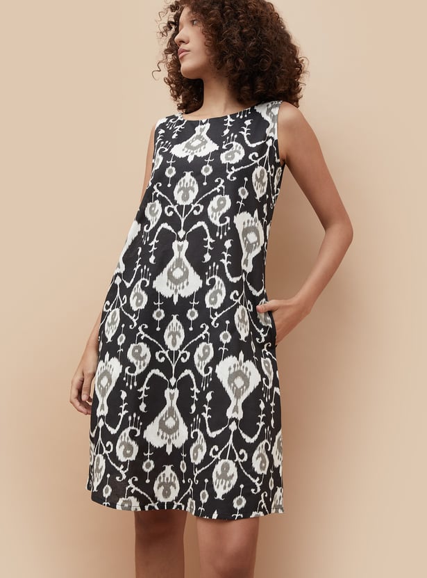 COLOUR ME Ikat Print A-line Dress