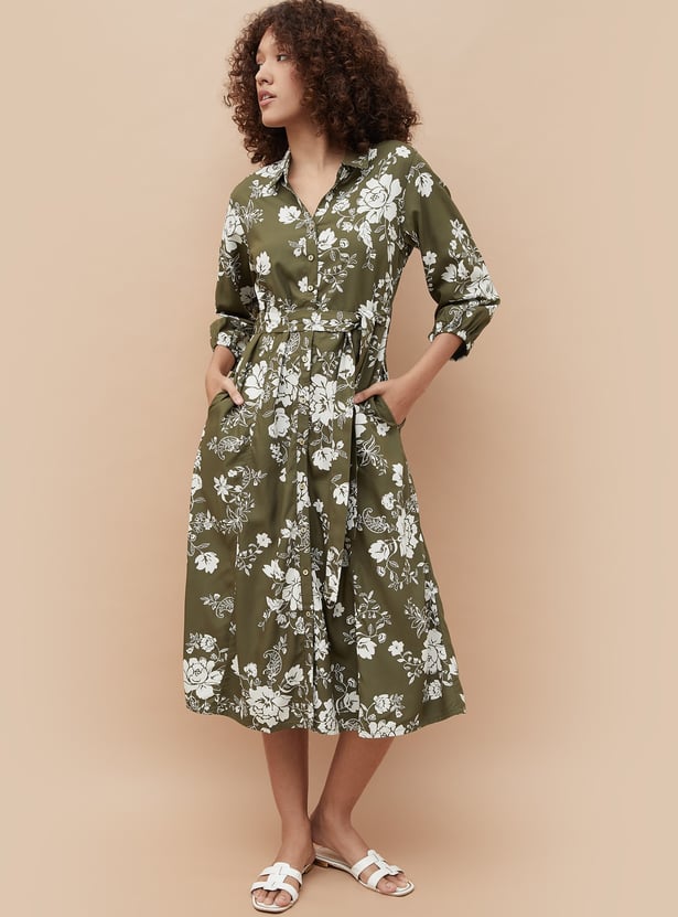 COLOUR ME Floral Print A-line Dress
