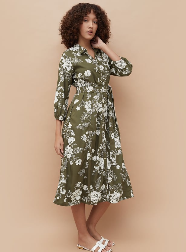 COLOUR ME Floral Print A-line Dress