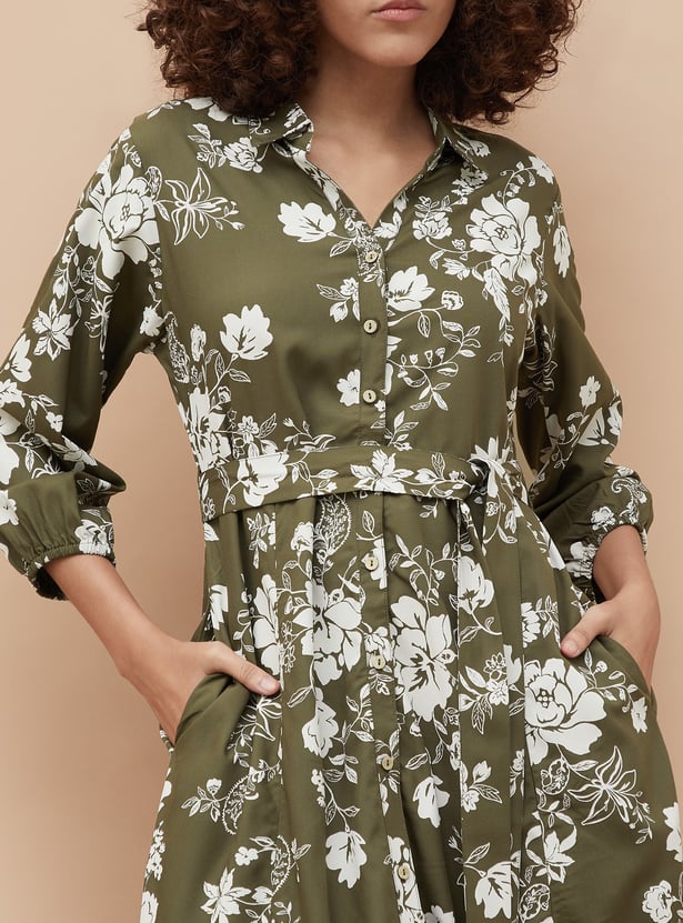 COLOUR ME Floral Print A-line Dress