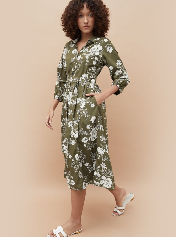 COLOUR ME Floral Print A-line Dress