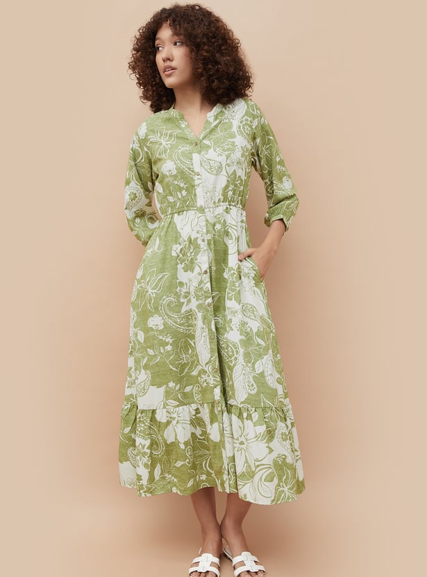 COLOUR ME Floral Print Shirt Dress