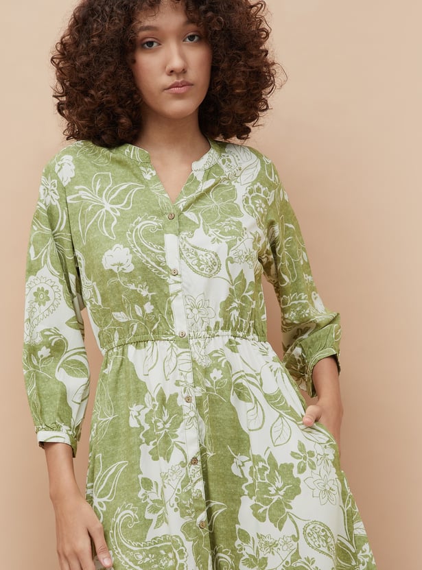 COLOUR ME Floral Print Shirt Dress