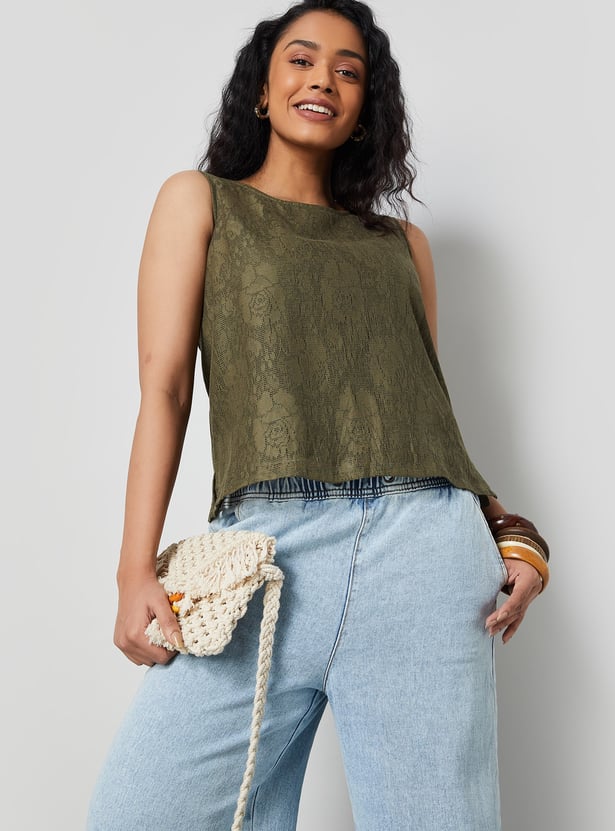 COLOUR ME Floral Lace Top