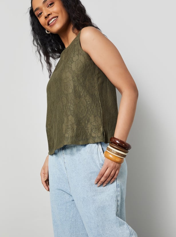 COLOUR ME Floral Lace Top