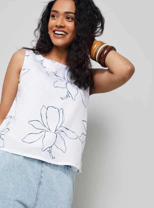 COLOUR ME Floral Print Sleeveless Top