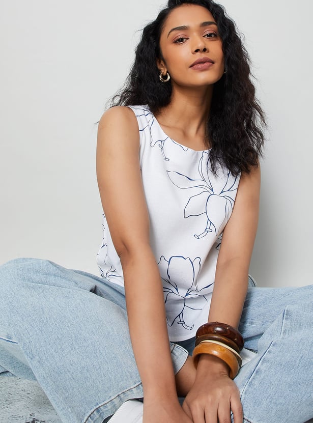 COLOUR ME Floral Print Sleeveless Top