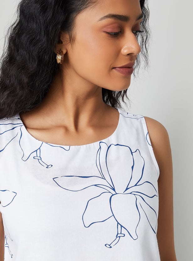 COLOUR ME Floral Print Sleeveless Top