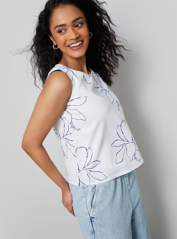 COLOUR ME Floral Print Sleeveless Top
