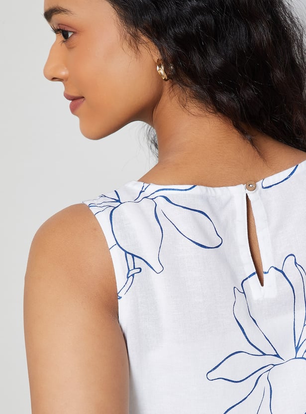 COLOUR ME Floral Print Sleeveless Top